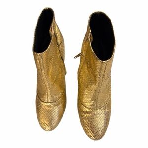 Pour La Victoire Shimmering Gold Ankle Booties